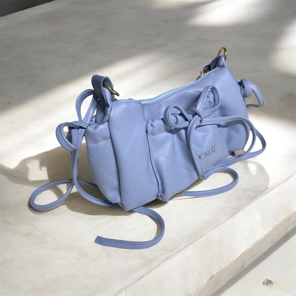 Blue Quilted Small Shoulder Bag